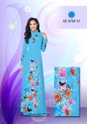 Vải áo dài hoa lấp lánh-DT 3349