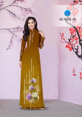 Vải áo dài hoa Cẩm Chướng-DT 3379