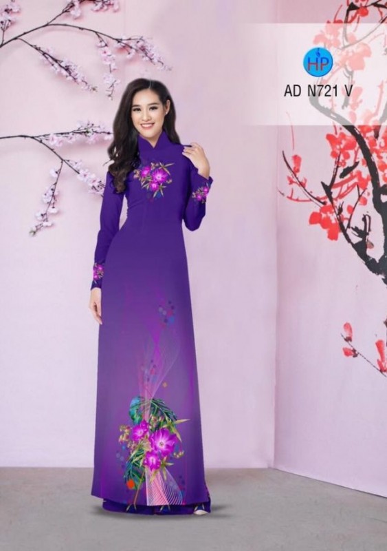 Vải áo dài hoa 3D