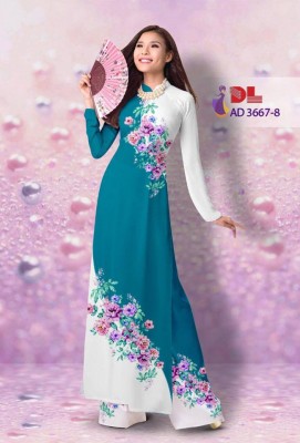 Vải áo dài hoa dây xéo-DT 3425