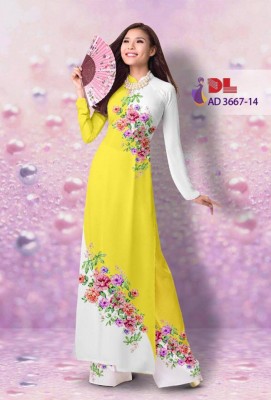 Vải áo dài hoa dây xéo-DT 3425