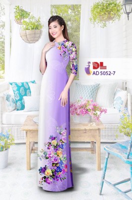 Vải áo dài hoa nhỏ trên dưới-DT 3430