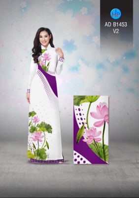 Vải áo dài hoa Sen đẹp-DT 3453