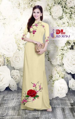 Vải áo dài hoa hồng-DT 3468