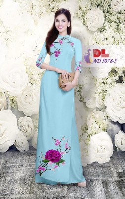 Vải áo dài hoa hồng-DT 3468