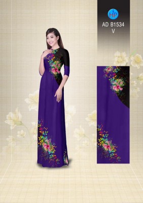 Vải áo dài hoa xéo-DT 3498