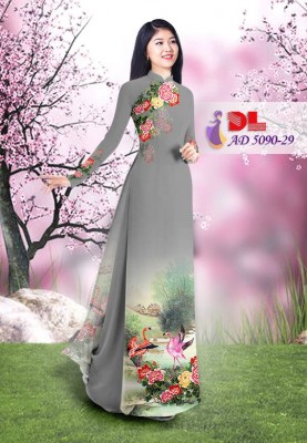 Vải áo dài chim cảnh-DT 3592