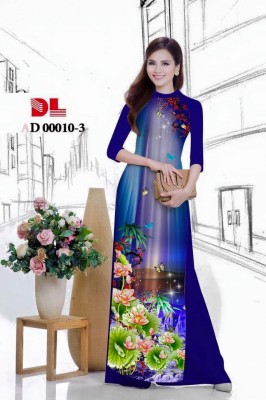 Vải áo dài hoa sen-DT 3620