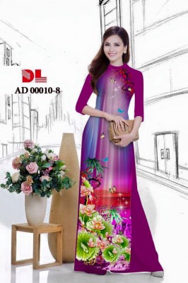 Vải áo dài hoa sen-DT 3620