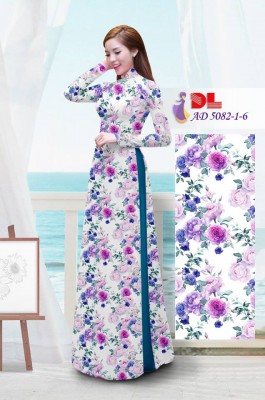 Vải áo dài hoa hồng toàn thân-DT 3767