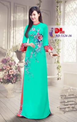 Vải áo dài cành hoa hồng-DT 3770