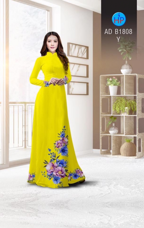 Vải áo dài hoa 3D