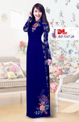 Vải áo dài hoa hồng-DT 3875