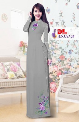 Vải áo dài hoa hồng-DT 3875