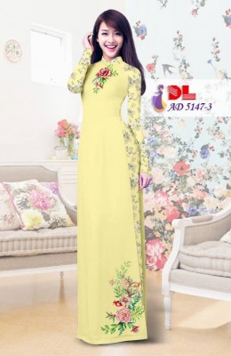 Vải áo dài hoa hồng-DT 3875