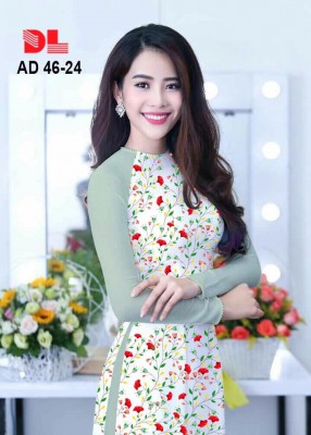 Vải áo dài hoa nhí-DT 3896