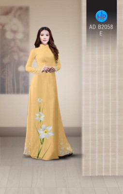 Vải áo dài hoa trắng-DT 3999