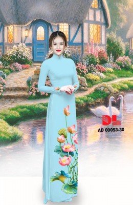 Vải áo dài hoa sen-DT 4064