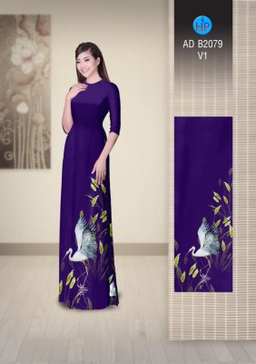 Vải áo dài chim cò-DT 4065