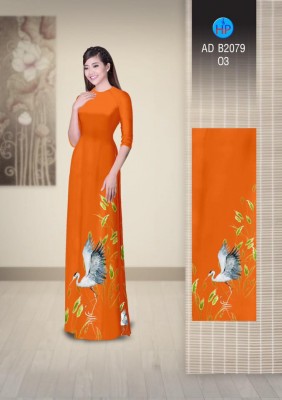 Vải áo dài chim cò-DT 4065