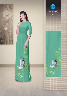 Vải áo dài chim cò-DT 4065