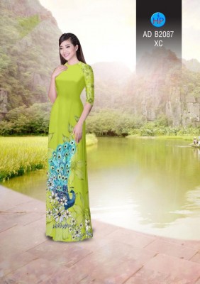 Vải áo dài chim Công-DT 4496