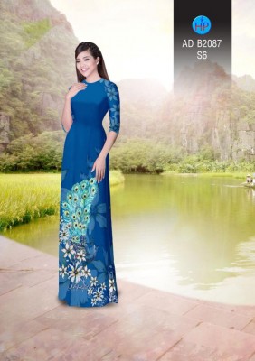 Vải áo dài chim Công-DT 4496