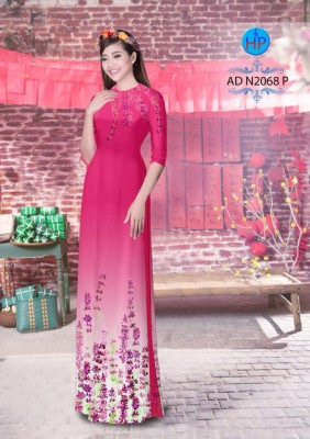 Vải áo dài hoa cành-DT 4595