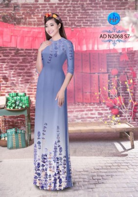 Vải áo dài hoa cành-DT 4595