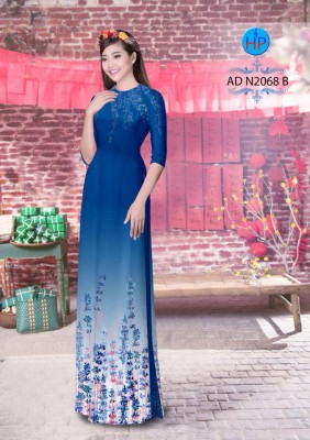 Vải áo dài hoa cành-DT 4595