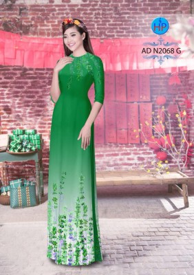 Vải áo dài hoa cành-DT 4595