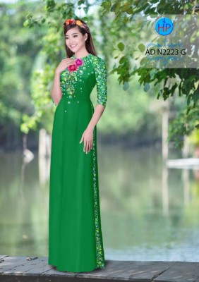 Vải áo dài hoa Hồng-DT 4840