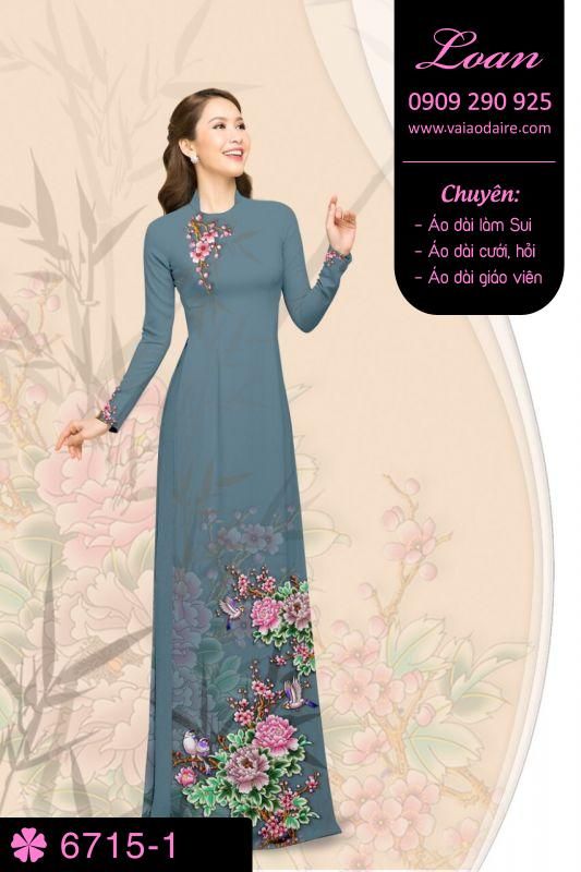 Vải áo dài hoa 3D