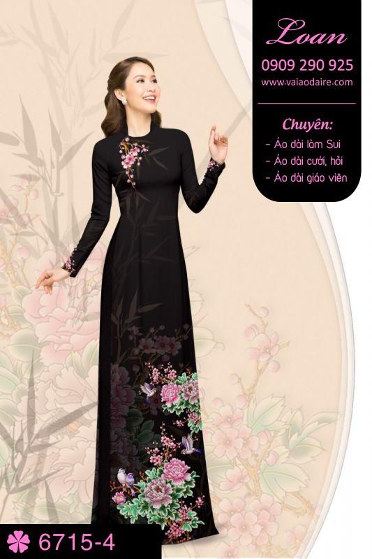 Vải áo dài hoa 3D