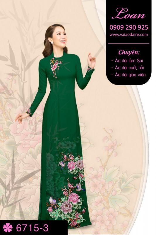 Vải áo dài hoa 3D