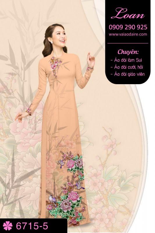Vải áo dài hoa 3D