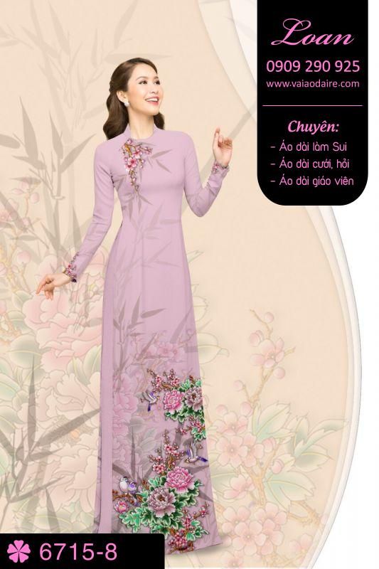 Vải áo dài hoa 3D