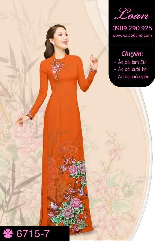 Vải áo dài hoa 3D