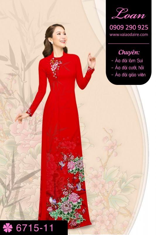 Vải áo dài hoa 3D