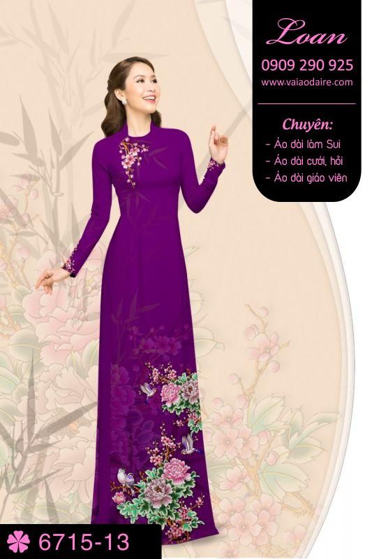 Vải áo dài hoa 3D