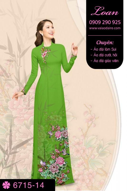 Vải áo dài hoa 3D