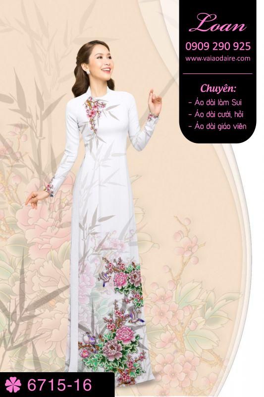 Vải áo dài hoa 3D