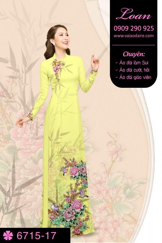 Vải áo dài hoa 3D